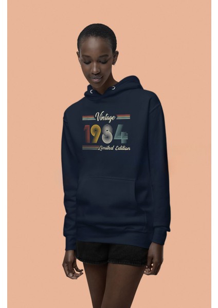 1984 Baskılı 3 Iplik Kalın Kışlık Özel Tasarım Unisex Oversize Sweatshirt Hoodie