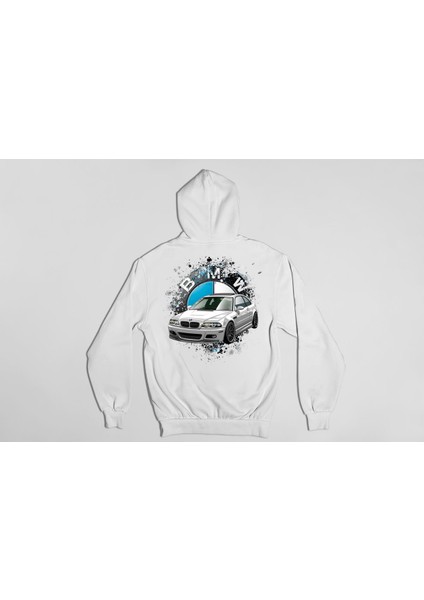 Bmw E46 Ön ve Sırt Baskılı 3 Iplik Kalın Kışlık Özel Tasarım Unisex Oversize Sweatshirt Hoodie