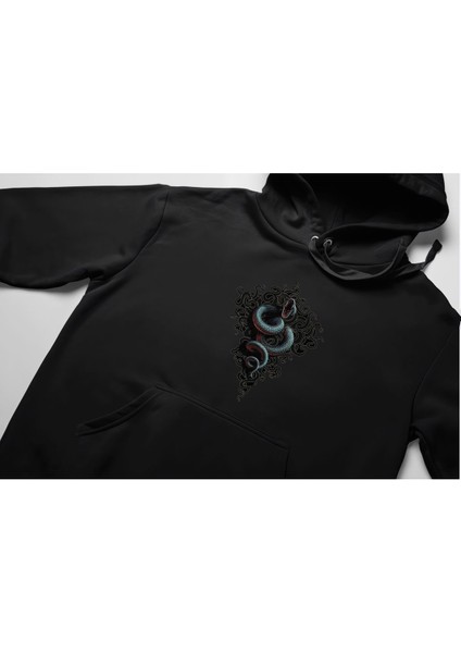 Yılan Baskılı Unisex Oversize Sweatshirt 3 Iplik Kalın Kışlık Özel Tasarım Hoodie fiyatları