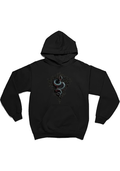 Yılan Baskılı Unisex Oversize Sweatshirt 3 Iplik Kalın Kışlık Özel Tasarım Hoodie modelleri