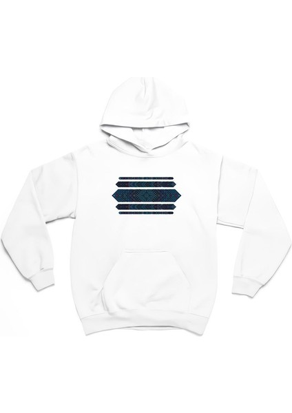 Unisex Oversize Desenli 3 Iplik Kalın Kışlık Sweatshirt Hoodie