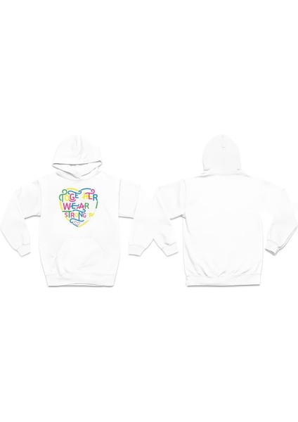 Together Baskılı Oversize Unisex 3iplik Kalın Kışlık Sweatshirt