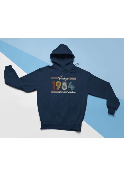 1984 Baskılı 3 Iplik Kalın Kışlık Özel Tasarım Unisex Oversize Sweatshirt Hoodie