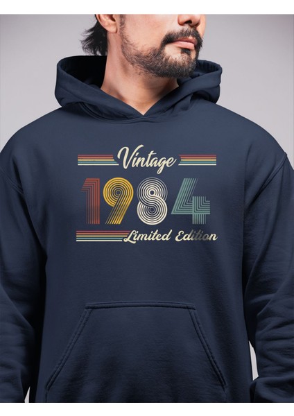 1984 Baskılı 3 Iplik Kalın Kışlık Özel Tasarım Unisex Oversize Sweatshirt Hoodie