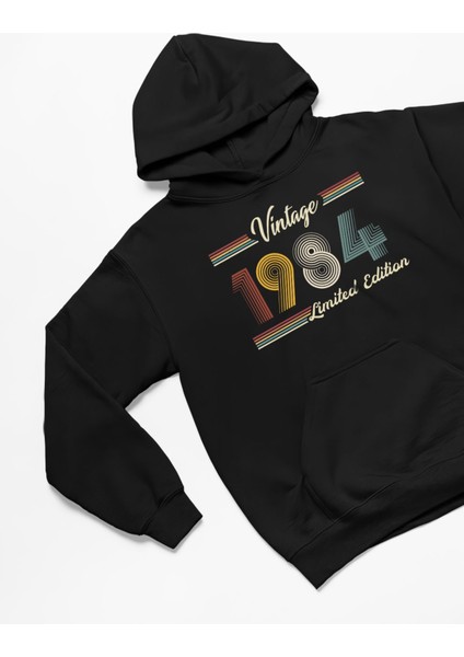 1984 Baskılı 3 Iplik Kalın Kışlık Özel Tasarım Unisex Oversize Sweatshirt Hoodie