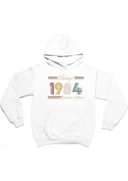 1984 Baskılı 3 Iplik Kalın Kışlık Özel Tasarım Unisex Oversize Sweatshirt Hoodie