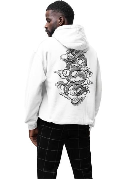 Angry Dragon Baskılı 3 Iplik Kalın Kışlık Özel Tasarım Sweatshirt Hoodie