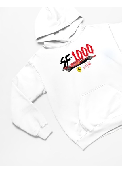 Formula 1 Ferrari Sf 1000 Baskılı 3 Iplik Kalın Kışlık Özel Tasarım Sweatshirt Hoodie