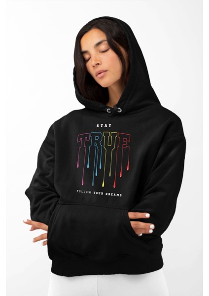 3 Ip Kalın Kumaş Unisex Sweatshirt Hoodie Stay True