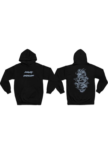Angry Dragon Baskılı 3 Iplik Kalın Kışlık Özel Tasarım Sweatshirt Hoodie fiyatları