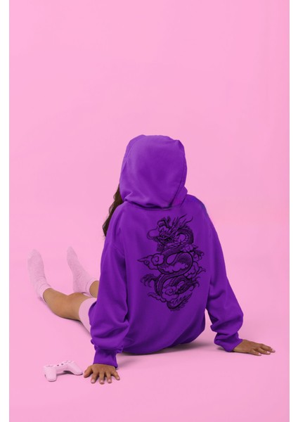 Angry Dragon Baskılı 3 Iplik Kalın Kışlık Özel Tasarım Sweatshirt Hoodie