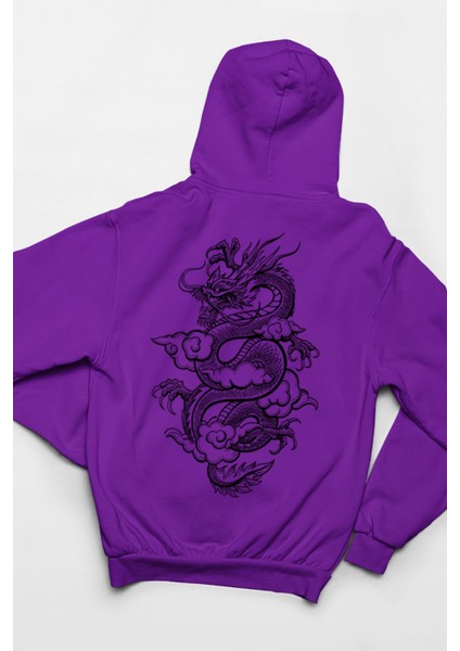 Angry Dragon Baskılı 3 Iplik Kalın Kışlık Özel Tasarım Sweatshirt Hoodie