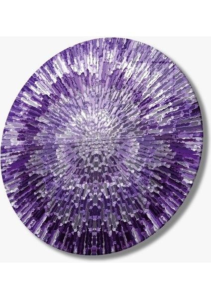 Mor Beyaz Soyut Yuvarlak Cam Tablo