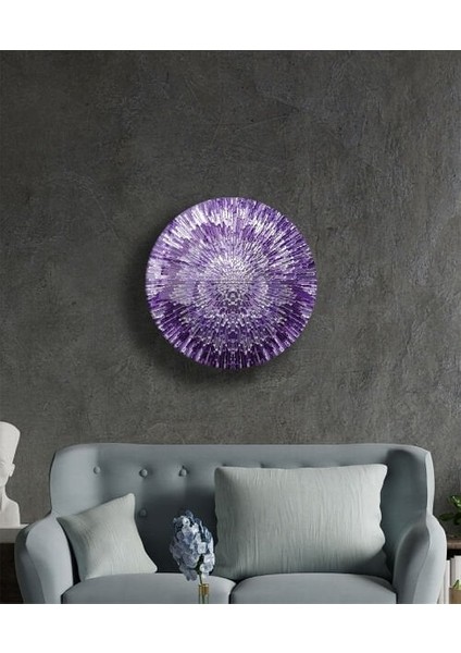 Mor Beyaz Soyut Yuvarlak Cam Tablo fiyatları
