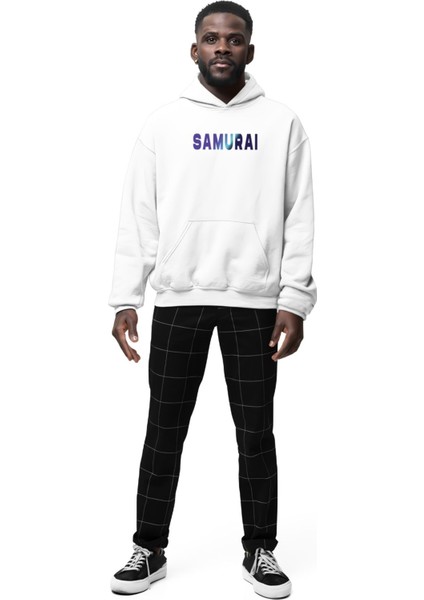 Samurai Ön ve Sırt Baskılı 3 Iplik Kalın Kışlık Sweatshirt Hoodie fiyatları