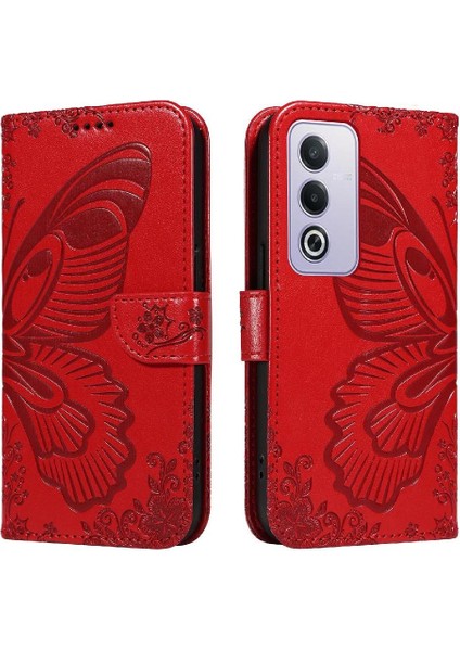 Oppo A3 Pro 5g Için Flip Case Ayrılabilir El Kayışı ile Kabartmalı Kelebek (Yurt Dışından)