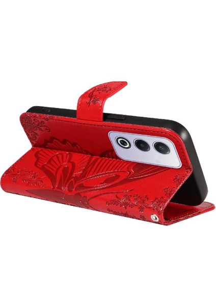 Oppo A3 Pro 5g Için Flip Case Ayrılabilir El Kayışı ile Kabartmalı Kelebek (Yurt Dışından)