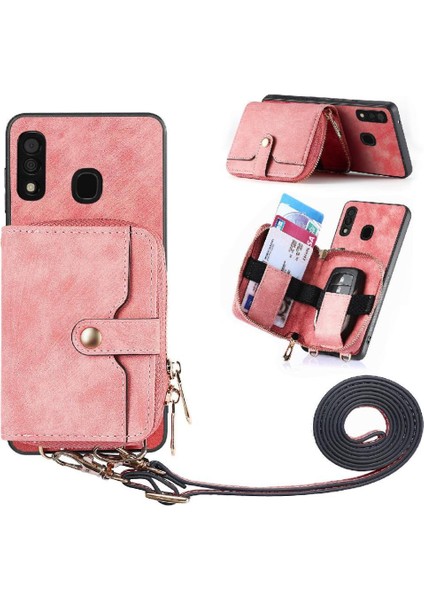 Samsung Galaxy A30/A20 Fermuar Kapatma 7 Kart Yuvaları Premium Standı (Yurt Dışından)