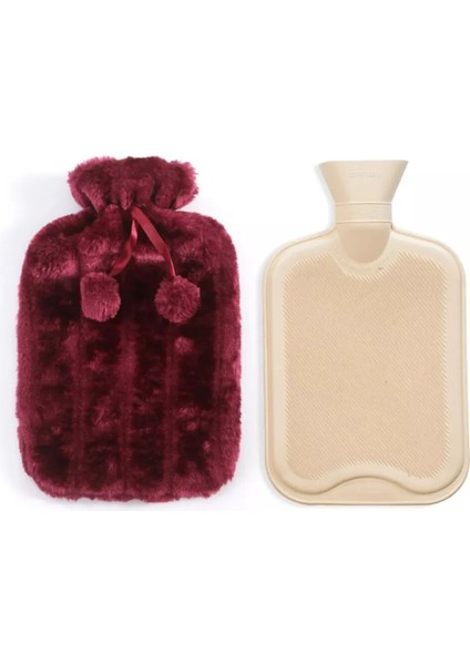2 Litre Ponponlu Yumuşak Peluş Sıcak Su Torbası Mor fiyatları