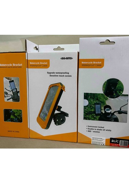 Gidon Bağlantılı Su Geçirmez Motosiklet Telefon Tutucu modelleri