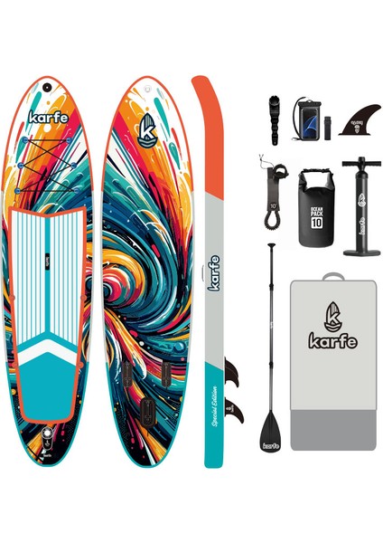 11' 335 cm Sup Şişme Kürek Sörfü Stand Up Paddle Board Azure Swirl