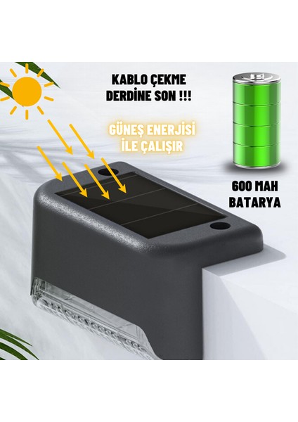 Köşebent Solar Güneş Enerjili LED Lamba ile Merdiven, Veranda ve Bahçenizde Dekoratif Aydınlatma