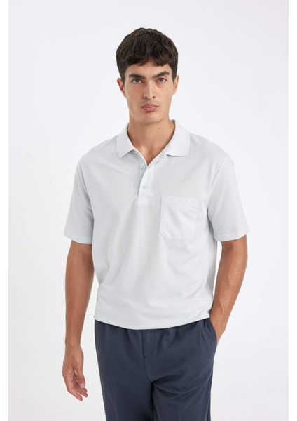 Regular Fit Basic Düz Kısa Kollu Pike Polo Tişört X7133AZ24SM