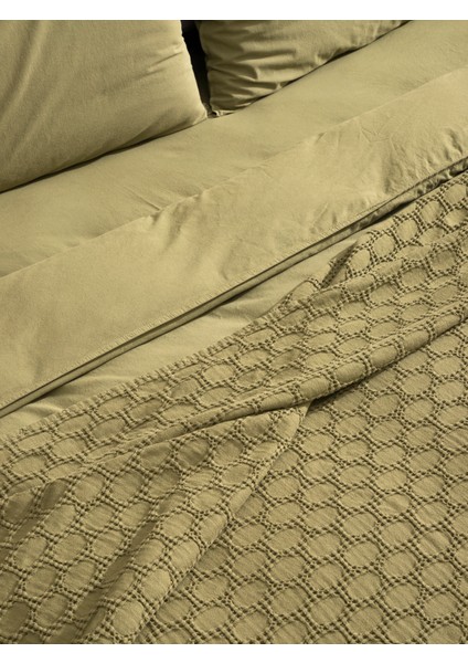 Premium Lastikli Çarşaf Dahil Nevresim Takımı Çift Kişilik 200 x 220 cm Yağ Yeşili fiyatları