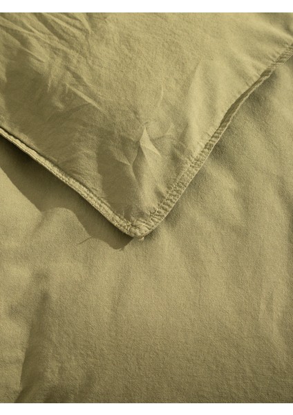 Premium Lastikli Çarşaf Dahil Nevresim Takımı Çift Kişilik 200 x 220 cm Yağ Yeşili modelleri