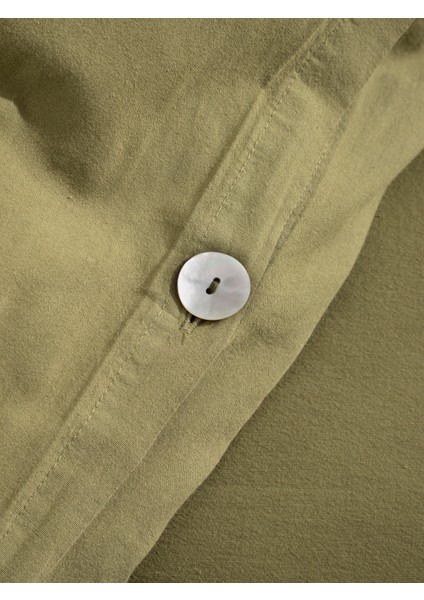 Premium Lastikli Çarşaf Dahil Nevresim Takımı Çift Kişilik 200 x 220 cm Yağ Yeşili fırsatları