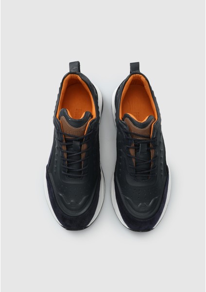 Lacivert Deri Erkek Sneaker indirimleri