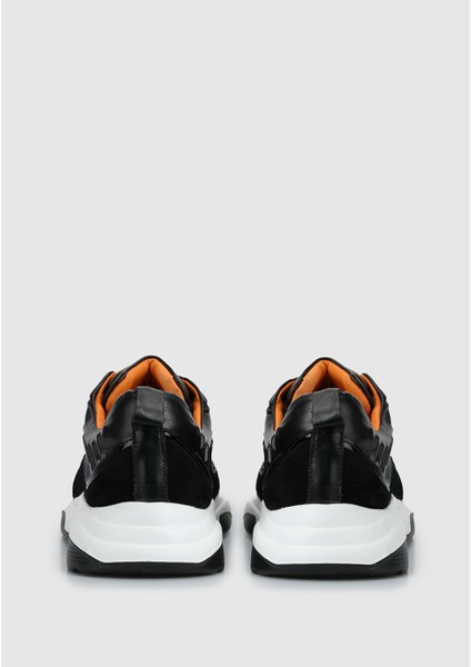 Siyah Deri Erkek Sneaker fırsatları