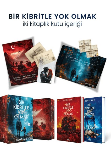 Bir Kibritle Yok Olmak 1 - Bir Kibritle Yok Olmak 2 (Ciltli) - Özge Naz + Ayraç - Poster