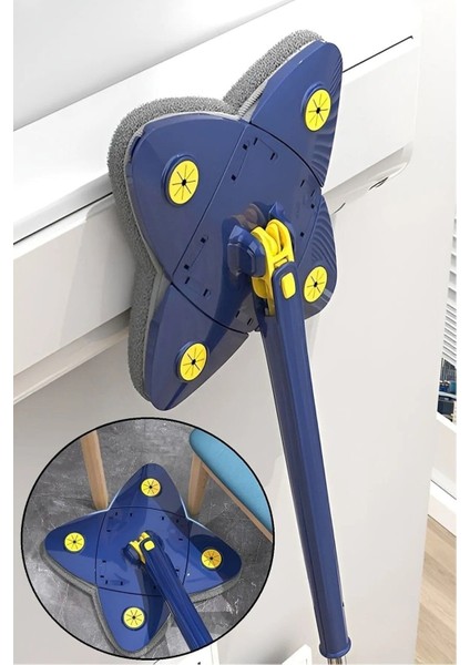 Kare Mop Kendinden Sıkmalı Yedek Bezli Temizlik Seti Beyaz