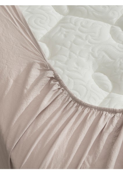 Premium Lastikli Çarşaf Dahil Nevresim Takımı Çift Kişilik 200 x 220 cm Ekru indirimleri
