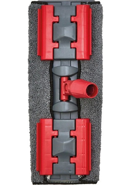 Tak kullan mandallı mop, kırmızı renk, her sapa uyumlu, yedek uç seçenekleriyle