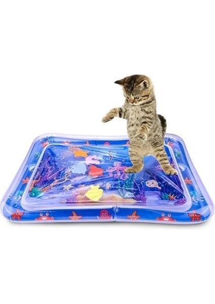 Kedi Oyun Matı Şişirilebilen Su Aktivite ve Oyun Matı Mavi modelleri