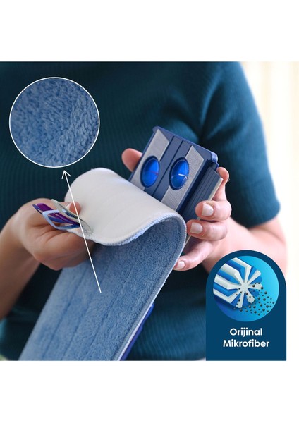 Mikrofiber Mop Seti 3'lü, Mavi ve Yeşil, Yedek, Çok Amaçlı, Kullanışlı ve Dayanıklı indirimleri