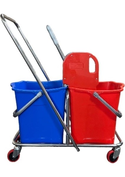 Çift Kovalı Krom Temizlik Arabası Paspas Arabası fırsatları