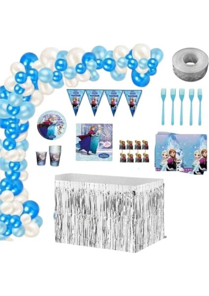 Elsa & Frozen 16 Kişilik Lüks Hazır Doğum Günü Parti Seti