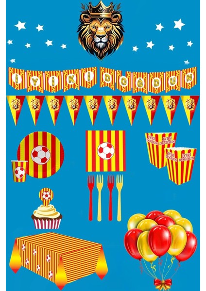 8 Kişilik Lüks Doğum Günü Parti Malzemeleri Seti