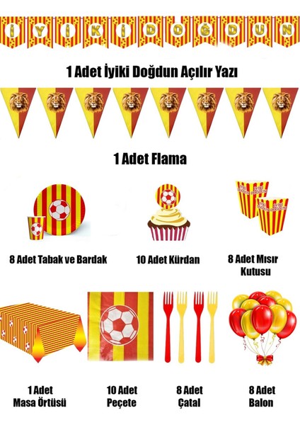 8 Kişilik Lüks Doğum Günü Parti Malzemeleri Seti fiyatları