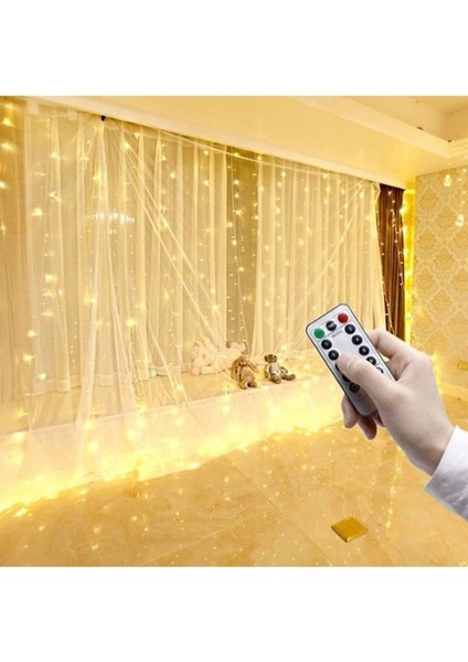 Kumandalı 8 Ayrı Moda Sahip Perde LED Peri LED USB 2.5 x 2.5