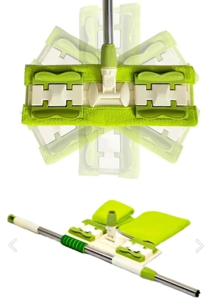 Sihirli mop set, yedek bezli, 180° dönebilen, cam ve yüzey temizleme aracı, yeşil renk fiyatları