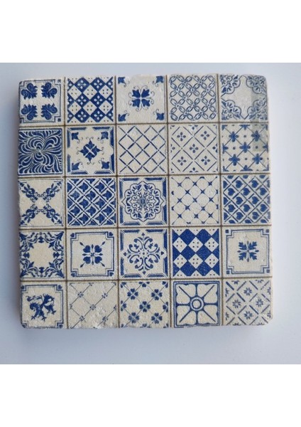 Doğal Taş Dekoratif Banyo Gider Kapağı Süsü, 10x10 cm