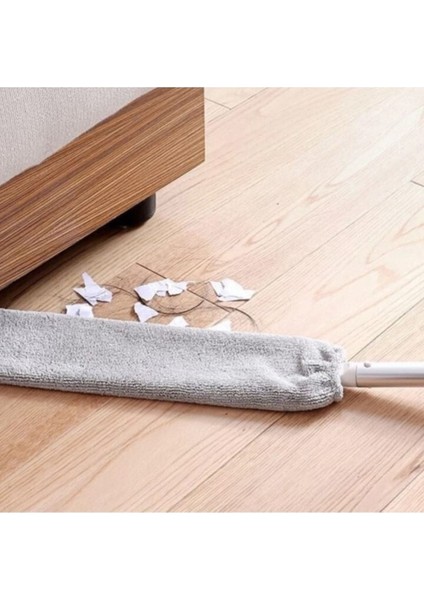 Mikrofiber Başlıklı Girintili Yüzey Dip Köşe Raf Temizleme Mopu Set