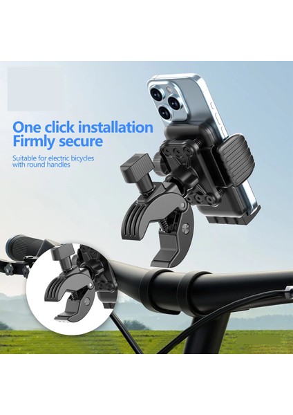 Motosiklet-Bisiklet Telefon Tutucu Titreşim Önleyici Sistem Gidon Ve Ayna Bağlantılı