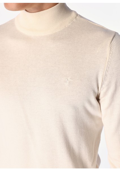 Yarım Balıkçı Yaka Basic Düz Ekru Erkek Kazak F4WM-KZK 2841 fırsatları