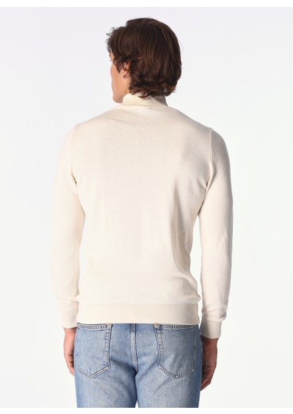 Yarım Balıkçı Yaka Basic Düz Ekru Erkek Kazak F4WM-KZK 2841 indirimleri