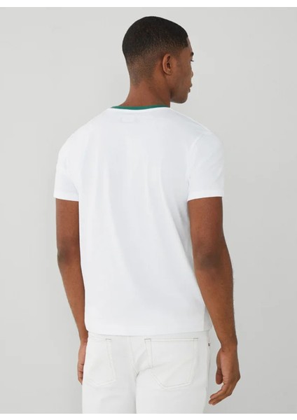 Bisiklet Yaka Beyaz Erkek T-Shirt HM500797 modelleri
